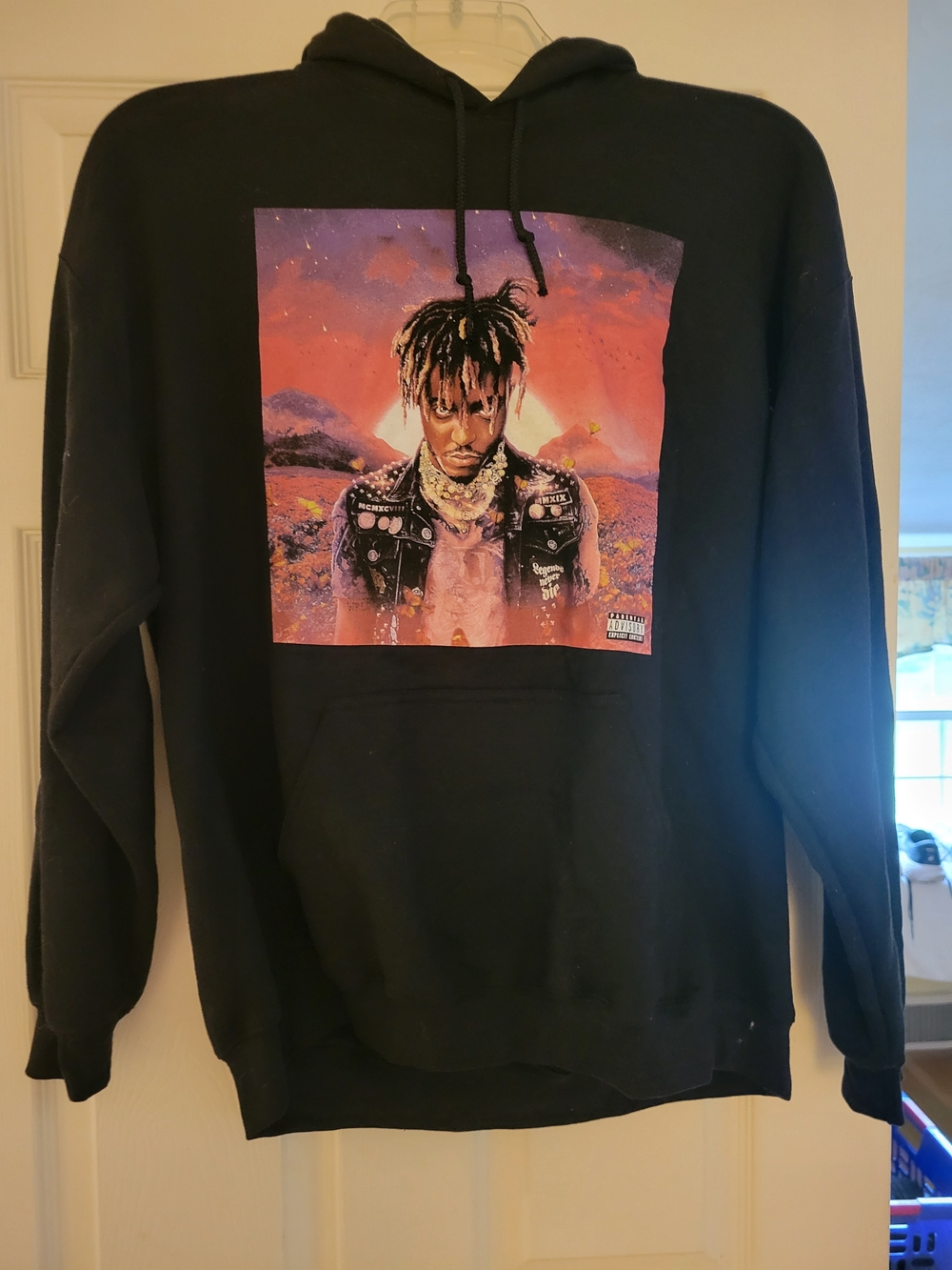 Black Graphic Pullover Hoodie - Black